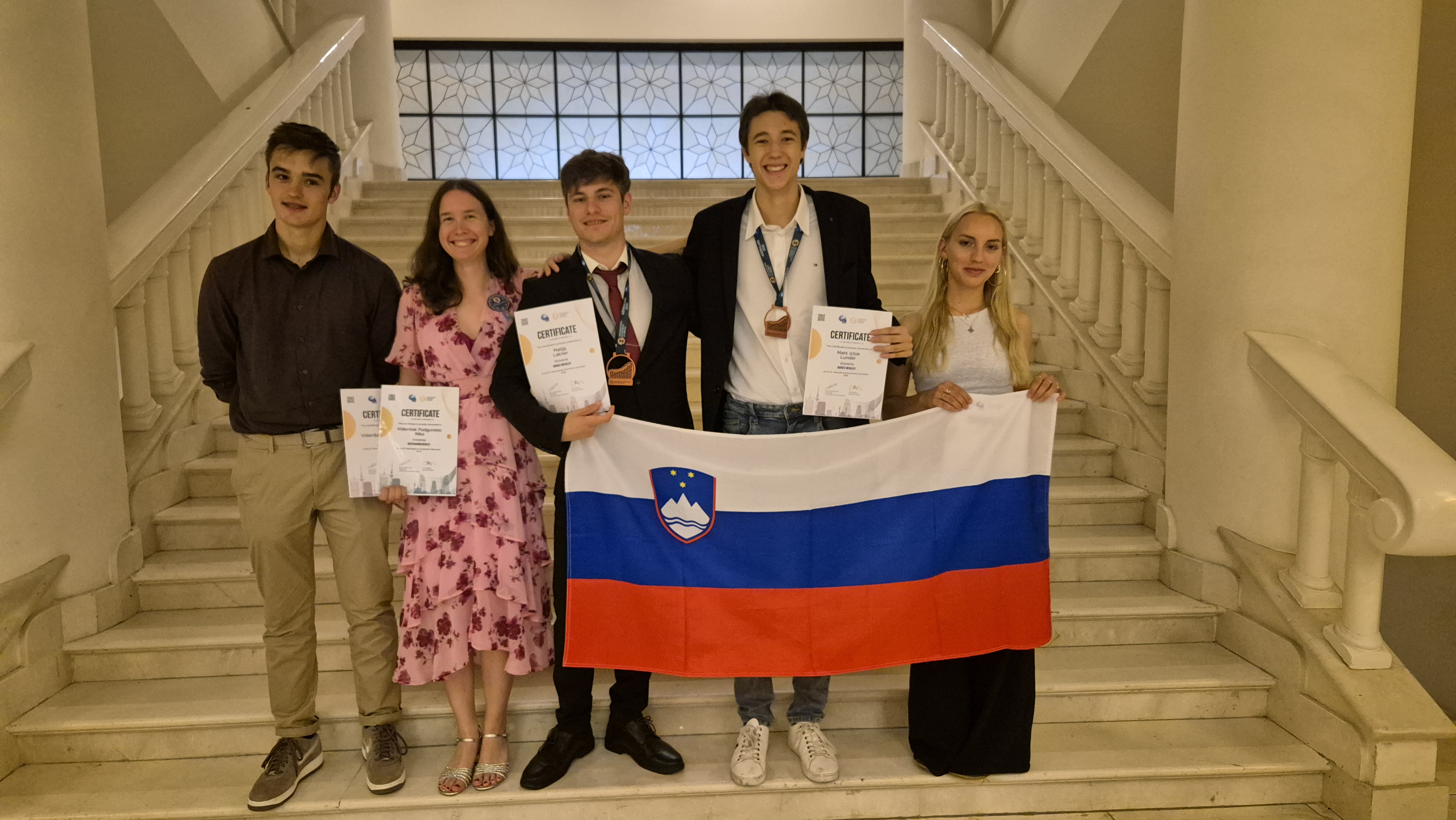 Žiga Vučajnk, Nika Videnšek Podgorelec (pohvala), Matija Lakner (bron), Mark Iztok Lunder (bron) in Suna Srdić